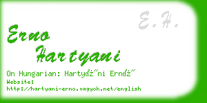 erno hartyani business card